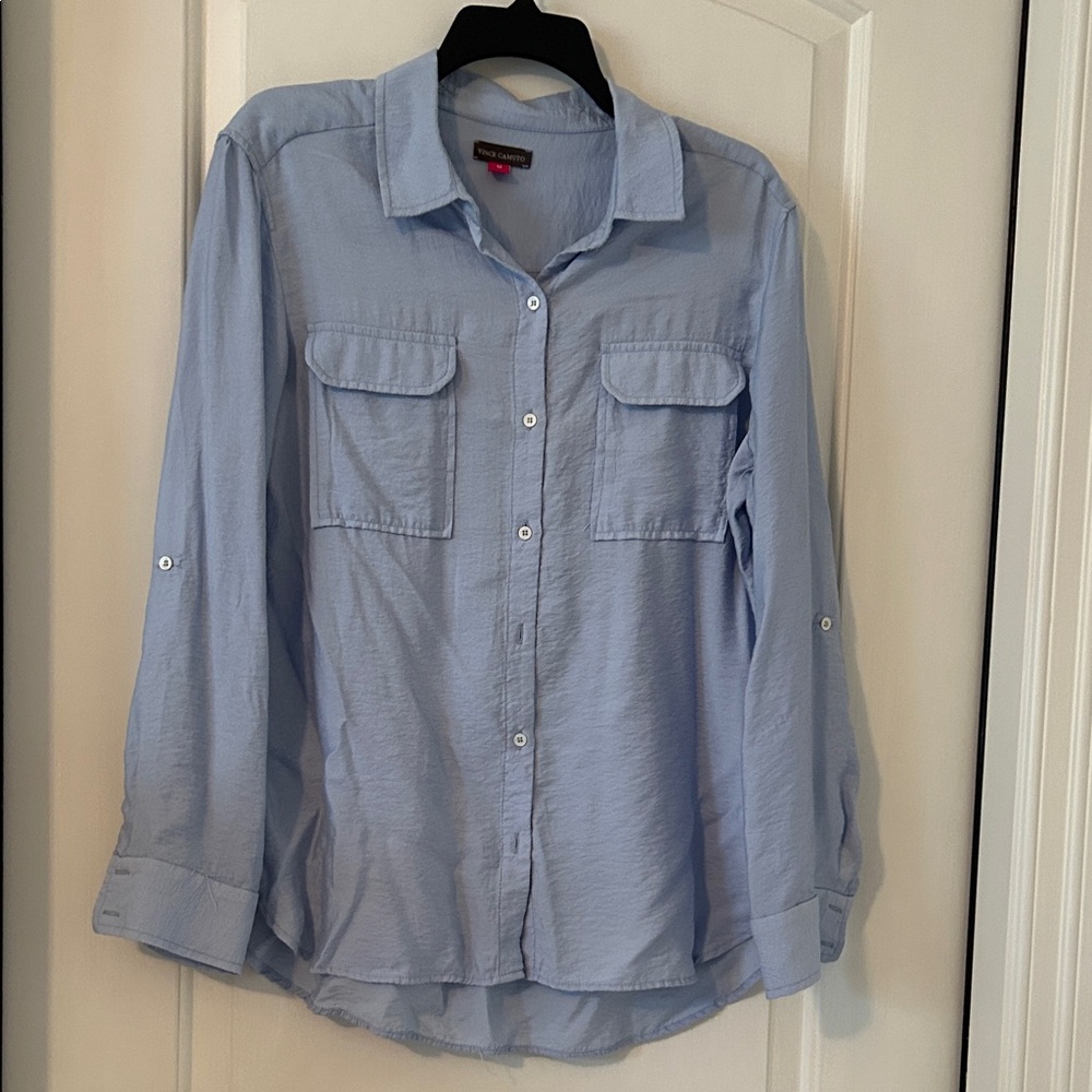 Elegant Light Blue Women's Button Down Shirt